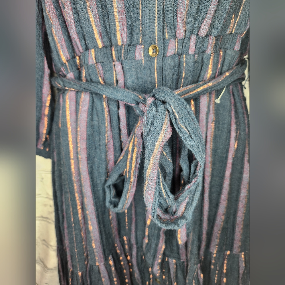 Anthropologie‎ Midnight Ruffled Midi Dress Size SP - Picture 5 of 12